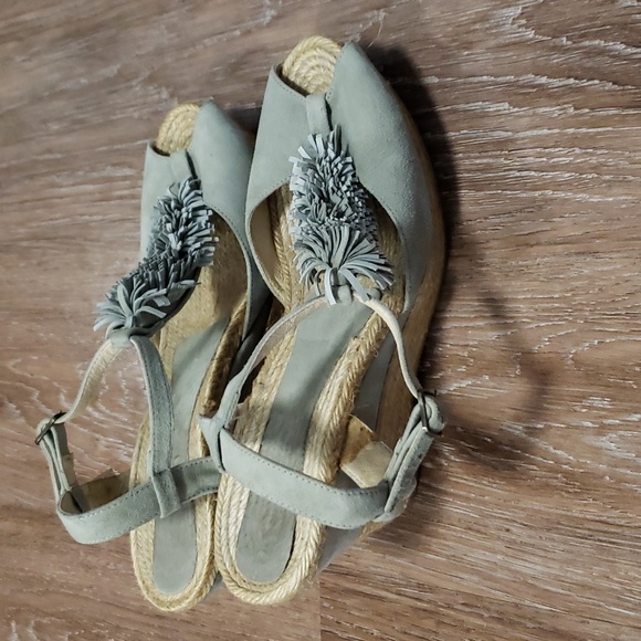 (EU41) Made in Spain Peep Toe Wedge Espadrilles Heels Fringe Vacation Cruise - Picture 6 of 12